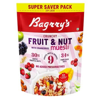 Bagrry's Crunchy Muesli with 30% Fruit & Nut Cranberries 750gm Pouch
