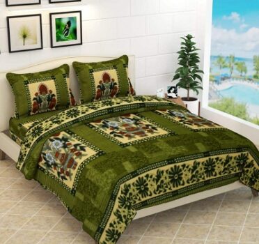 D Imports SO D Imports Presents Ruff and Tuff Winter Warm Polo Double Bedsheet Set Green Shade