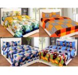 Cool Dealzz Cotton Double Bedsheets Along with 8 Pillow Covers