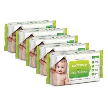 Roll over image to zoom in Bodyguard Aloe Vera Based Natural Wet Wipes For Babies With Goodness Of Vitamin E