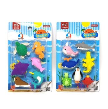 Crackles Cutest Sea Animal Pattern Fancy Erasers for Kids