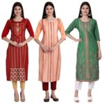 Sancom Women's Crepe Straight Kurta