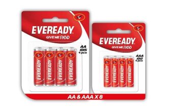 Eveready Red AA & AAA Batteries -Multi Pack of 8