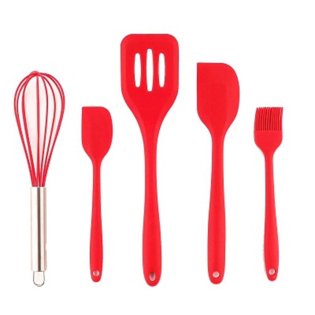 Frenchware (Set of 5) Non-Stick Premium Silicone Spatula for Cooking,