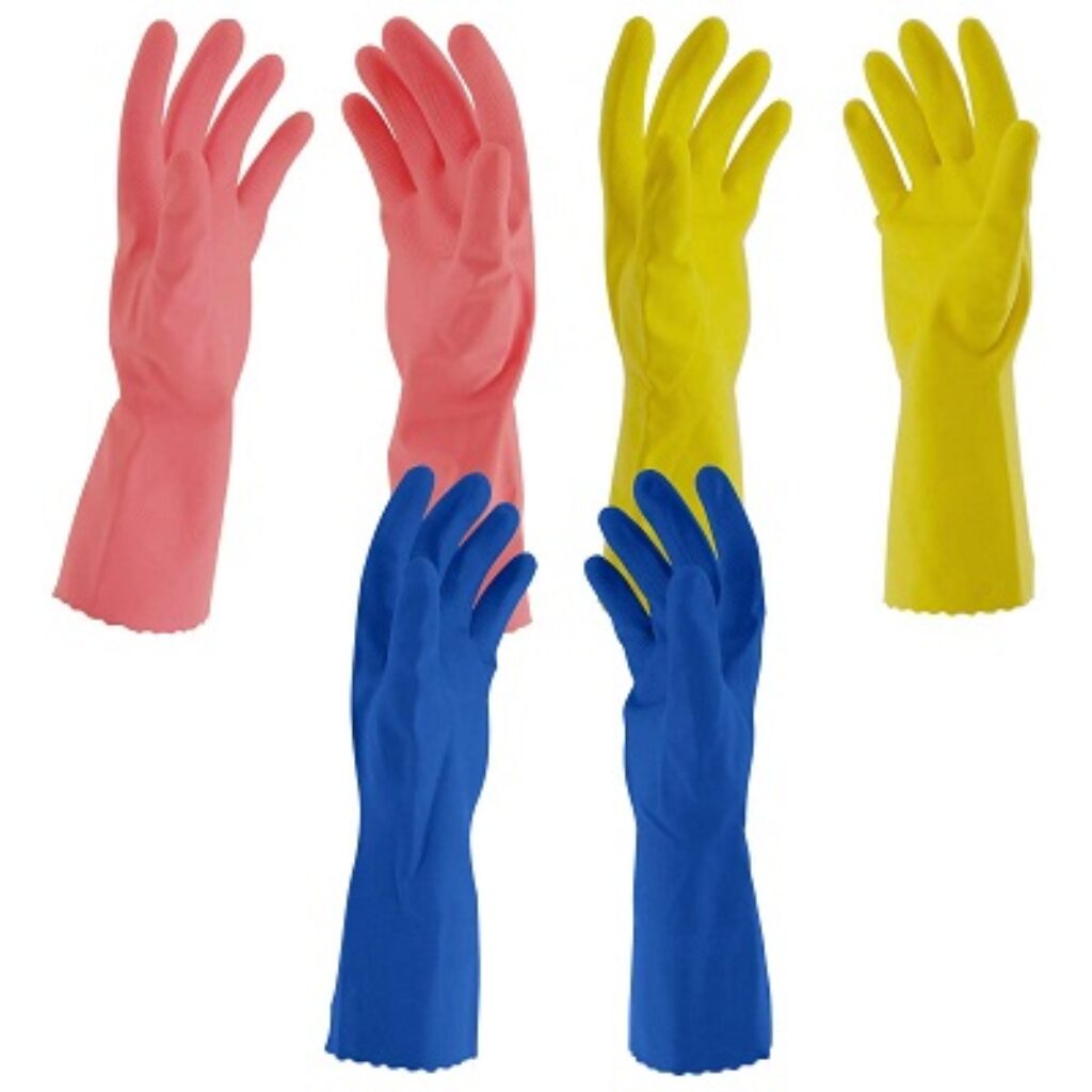 Primeway Natural Rubber Flocklined Medium Hand Gloves