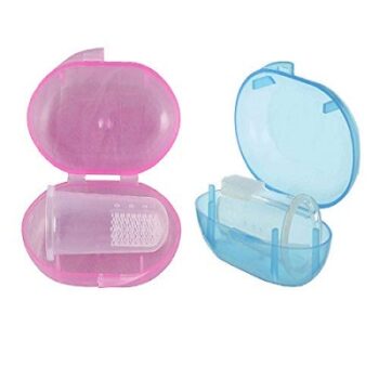 HAPPYFLIGHT Silicone Baby Finger-Brush | Tongue Cleaner with Box (Pack of 2)