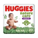 Huggies Nature Care Pants, New Born/Extra Small Size (Upto 5 kgs) Premium Baby Diaper Pants,