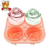 2.4 Inch Large Rose Ice Cube Trays FDA Silicone Round Ice Cube