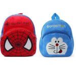 Kids School Bag Dormon & Spider Travelling Bag Soft Plush Backpack School Bag for Kids- 2 to 5 Age - Pack of 2