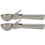 Kuber Industries ICESCOOP14 Stainless Steel Trigger Ice Cream Scoop Set