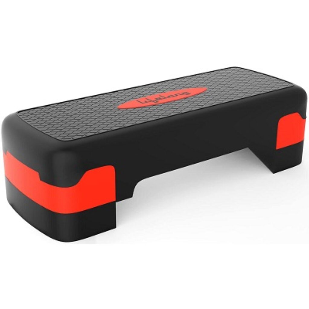 Lifelong LLAS01 Polypropylene Aerobics Stepper (Black and Red)