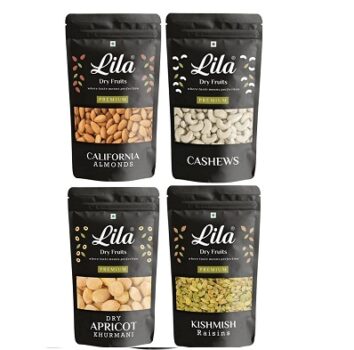 LILA DRY FRUITS Combo Cashews, Almonds, Golden Raisins