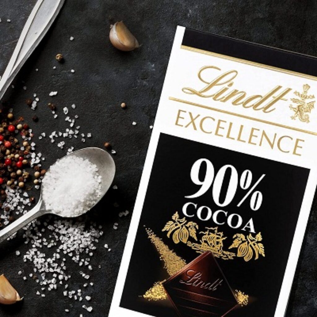 Lindt Excellence 90% Cocoa Dark Supreme Noir Chocolate Bar, 2 X 100 g