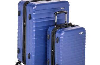 AmazonBasics Polycarbonate Premium Hardside Spinner Luggage with Built