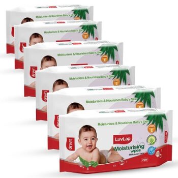 LuvLap Paraben Free wipes for baby skin with Aloe Vera, Fragrance Free