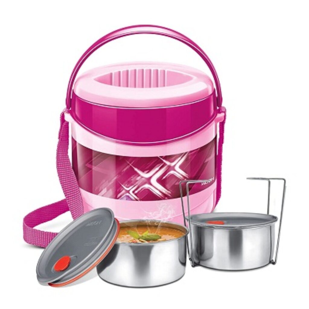 Milton Econa Deluxe 2 Inner Stainless Steel Tiffin Box, Pink