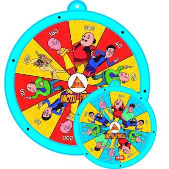 ‎Zitto Motu Patlu 2 in 1 Round Dart Board & Game Board for Kids (Small)