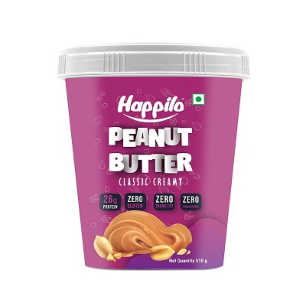 Happilo Classic Peanut Butter Creamy 510g, Roasted Peanuts,