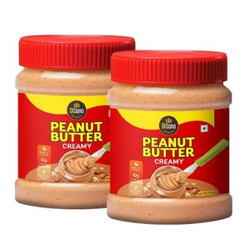 DiSano Peanut Butter, Creamy, 25% Protein with Vitamins & Minerals, 350g (2 x 350g)