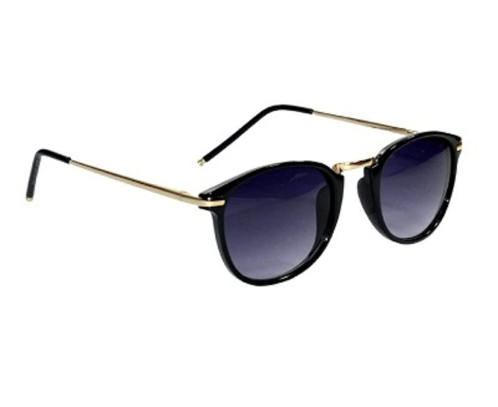 Peter Jones Round Black/Golden Sunglasses