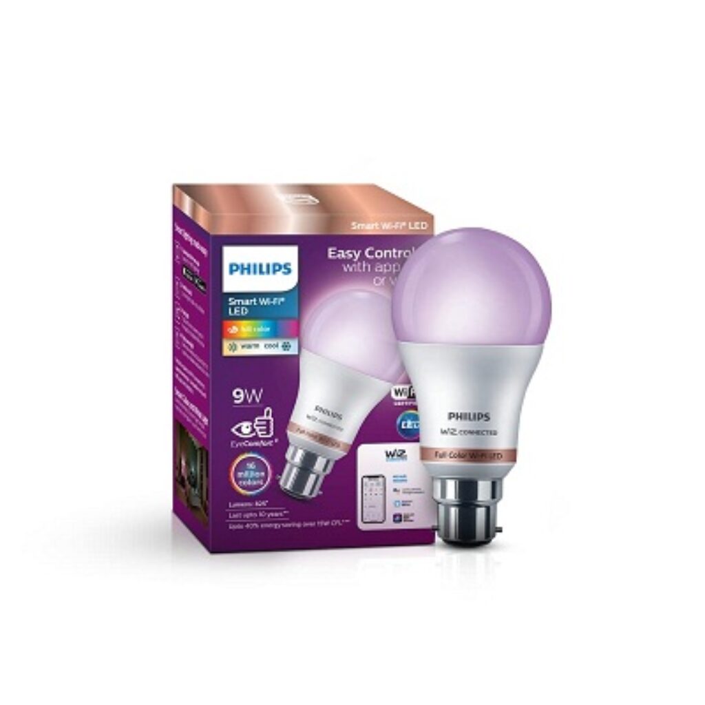 PHILIPS Wiz Wi-Fi Enabled B22 9-Watt LED Smart Bulb,