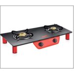 Prestige Breeze Gas Tables - 2 Burners (Black, Glass, Manual Ignition)