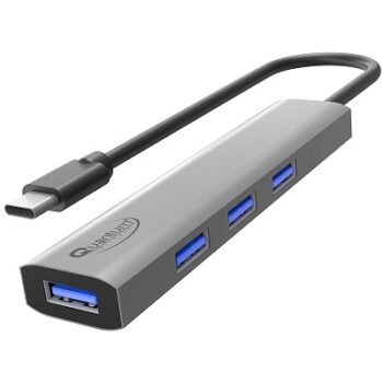 Quantum Type C to 4X USB 3.1 High Speed Ports Hub with Slim Aluminium Body for Laptop, MacBook