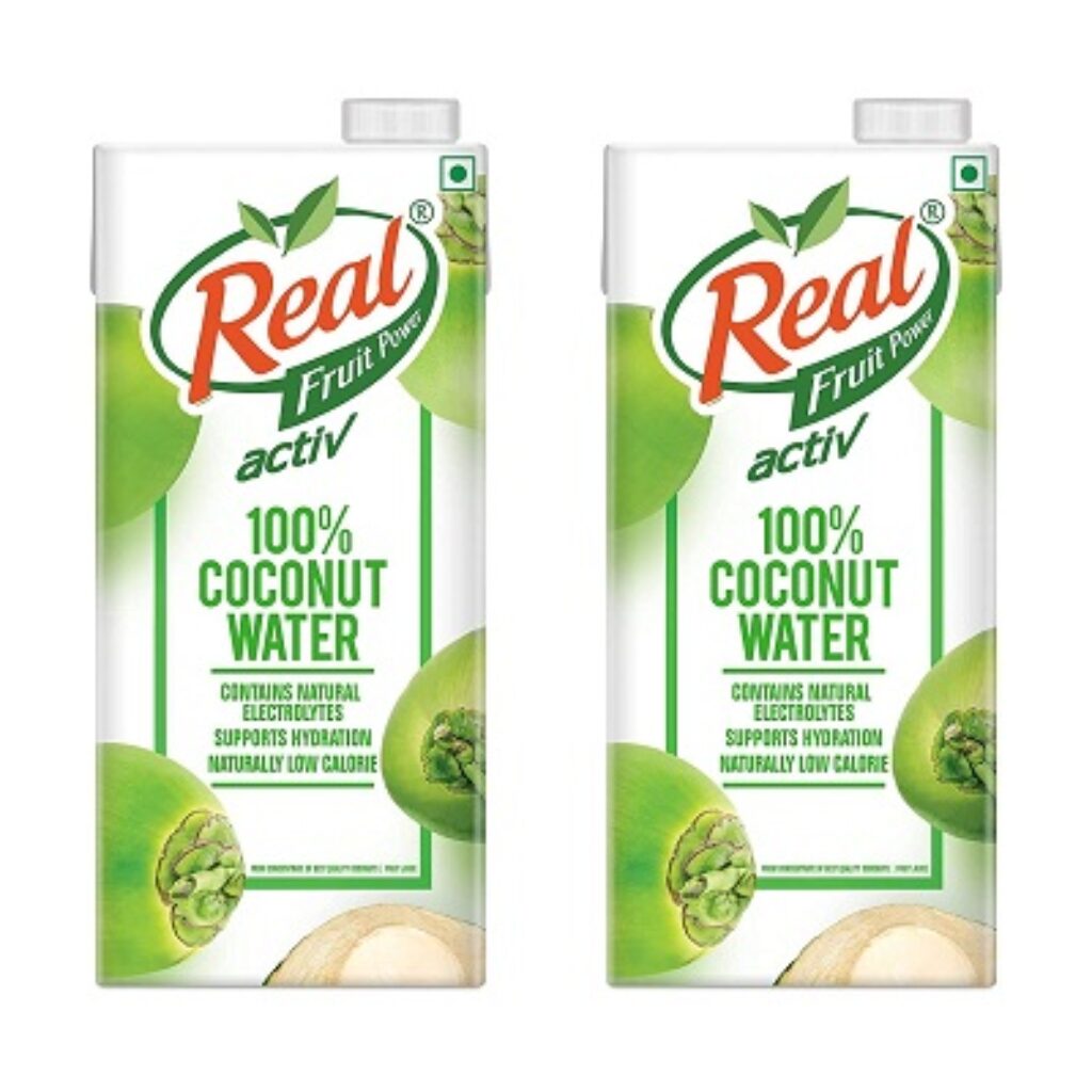 Real Activ Coconut Water Bottle, 2 x 1000 ml