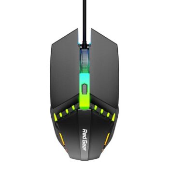 Redgear A-10 Wired Gaming Mouse with RGB LED, Lightweight and Durable Design, DPI Upto 2400, Compatible with Windows and MAC.