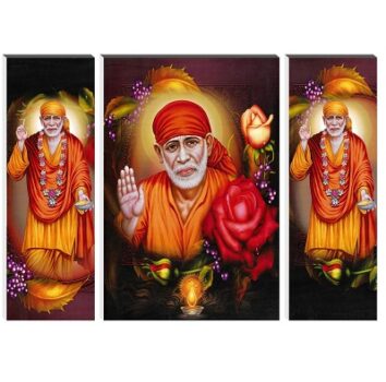 SAF Lord Sai Baba UV Textured Self Adessive Painting 24 Inch X 18 Inch SANFWF28