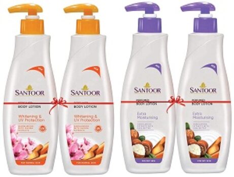 Santoor, Perfumed Body Lotion for Extra Moisturizing 250ml Combination Buy1 Get1 Free, Sandalwood, 500 ml & Santoor Perfumed Body Lotion 250ml (Buy 1 Get 1)