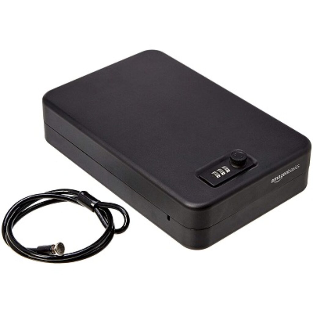 Amazon Basics Portable Security Case Lock Box Safe