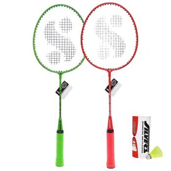 Silver's Junior JB-190 Combo-5 (2 Badminton Rackets, 3 Plastic Shuttlecock)