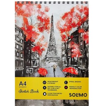 Amazon Brand - Solimo Sketching Book, 100 Sheets, A4 Size