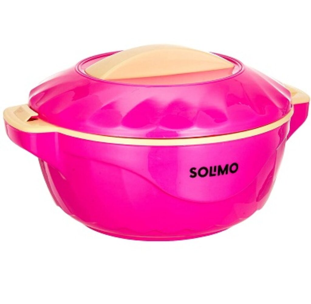 Amazon Brand - Solimo Inner Steel Casserole, Pink (2.3L)