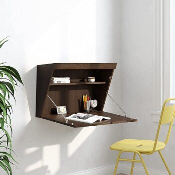Amazon Brand - Solimo Talas Acacia Solid Wood Wall Mounted Study Desk (Walnut)