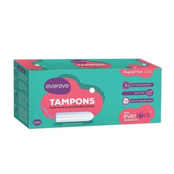Evereve Tampons, For Regular Menstrual flow, 20 pcs, Super absorption