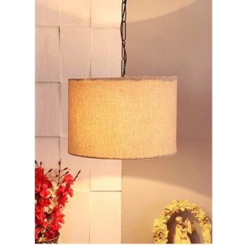 tu casa Ntu-280 beige jute hanging light by tu casa holder type-b-22 (bulb not included)