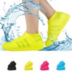 1 Pairs Reusable Shoe Covers, Anti-Slip Water Resistant Overshoes Silicone Rubber Shoe Cover Protectors for Kids, Men, Women - US Size 4-10 (Medium, yellow)