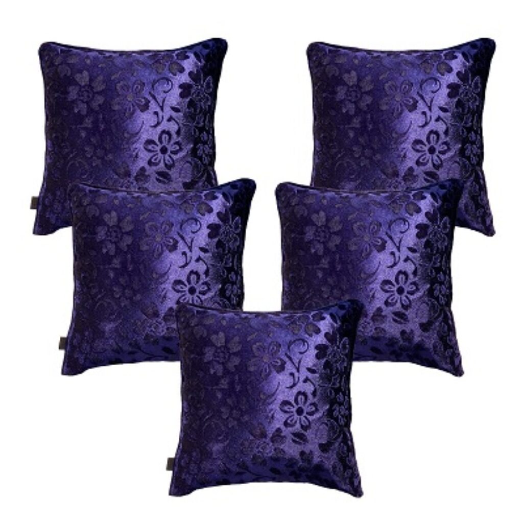 Nanofiber® Reversable and Comfortable Velvet Soft Square Throw 5 Piece Cushions Cover