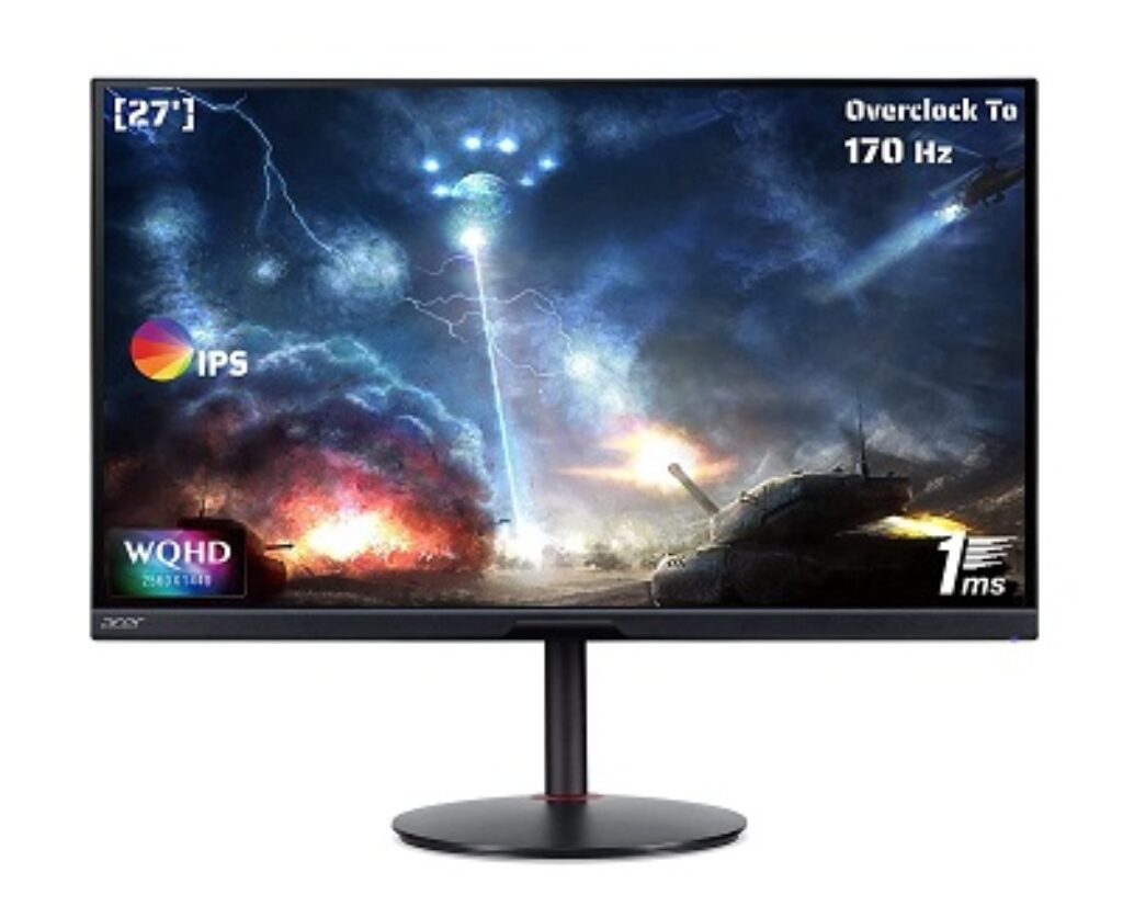 (Renewed) Acer Nitro XV272U KV 27 Inch WQHD (2560 x 1440) IPS Agile Splendor Gaming Monitor I 1 MS 170 Hz I 400 Nits I AMD Free Sync Premium I TUV/Eyesafe...