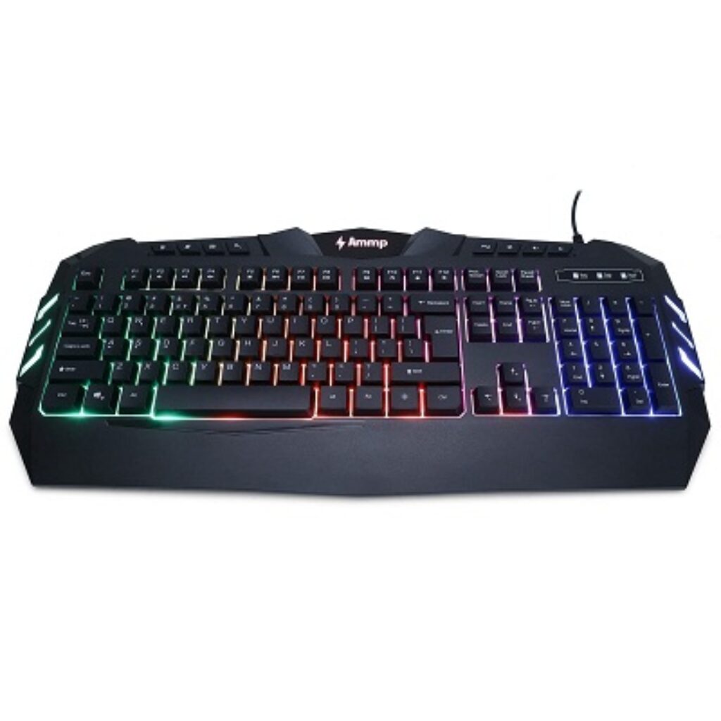 Ammp KB-011W Wired Multimedia Keyboard with Multicolor Backlight and 112 Keys