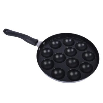SPRINGWAY - Brand of Happiness Appapatram with Handle 3 Layer Non-Stick 12 Cavity, Black