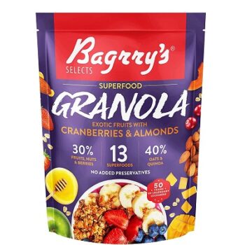 Bagrry’s Superfood Granola Exotic Fruits with Cranberries & Almonds 400gm Pouch