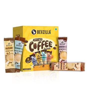 Bevzilla 60 Instant Coffee Powder Sachets(4 Flavours) - 120 Grams