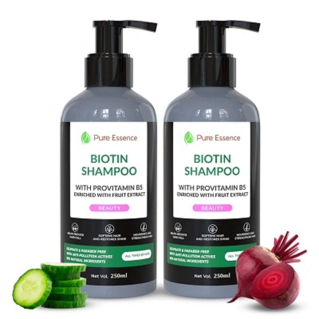 Pure Essence Biotin Shampoo with Biotin Promote Healthy Hair Growth & Strength - 250ml (Pack of 2)