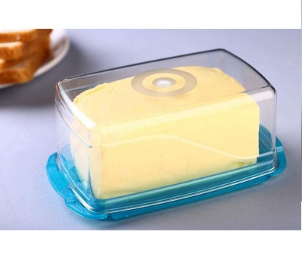 Black Olive Plastic Butter Box with Lid- Multipurpose Transparent Butter Storage