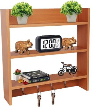 Callas Wooden Wall Mounted Shelves with Hooks