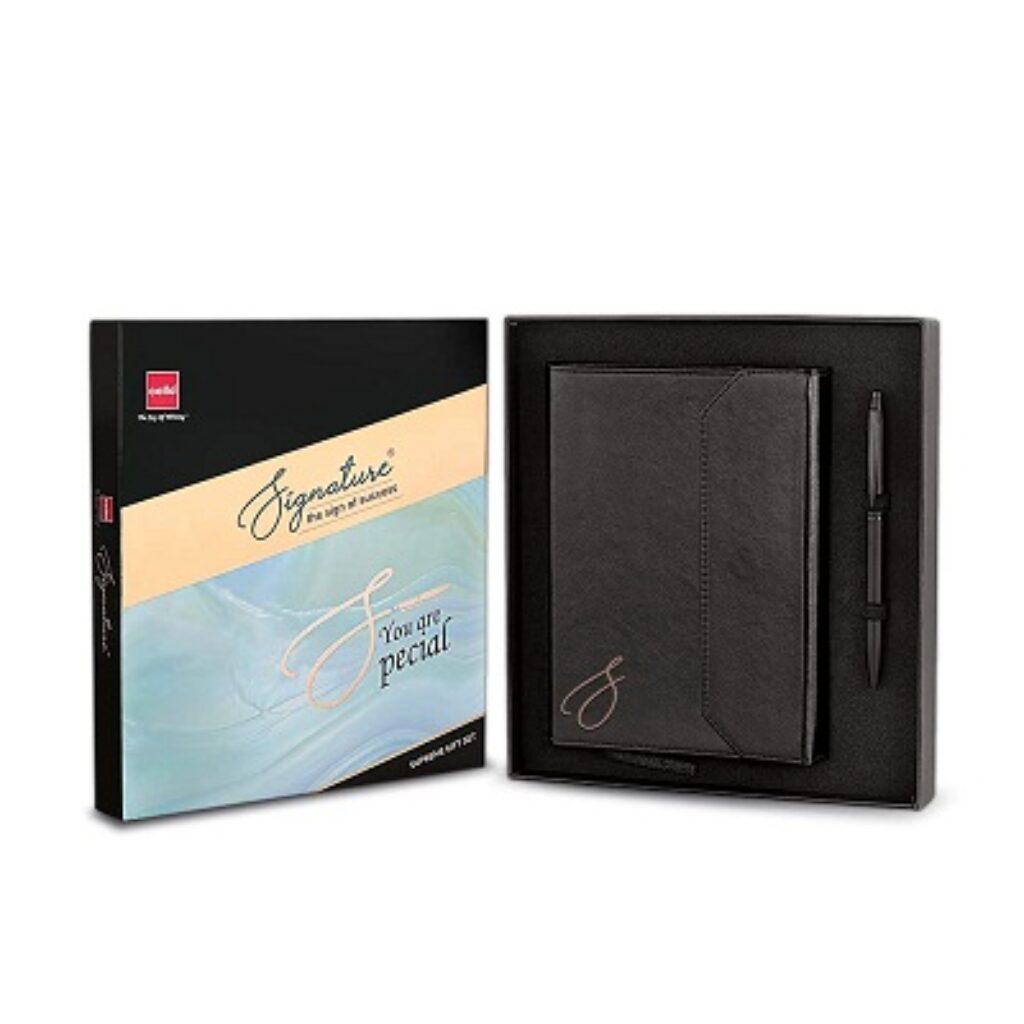 Cello Signature Supreme Gift Set | 1 Journal + 1 Signature Carbon Slim Ball Pen