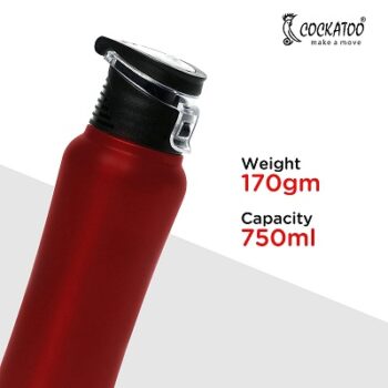 Cockatoo Fusion 750Ml Single Wall Stainless Steel Water Bottle for Gym, Yoga & Cycling|100% BPA Free|100% Rust Free| Pack of 1